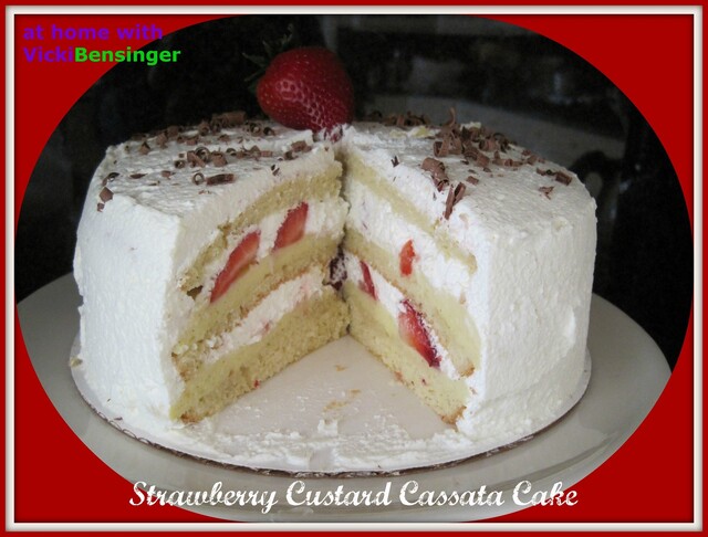Strawberry Custard Cassata Cake