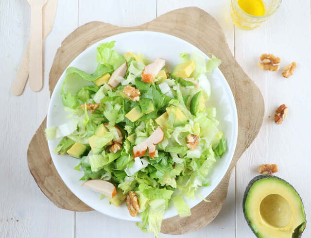 Andijvie salade met avocado en kip