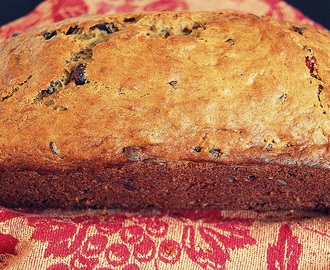 Banana Bread with Dried Cranberries and Chocolate Chips