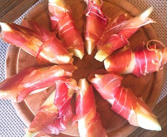 Meloen met gedroogde ham