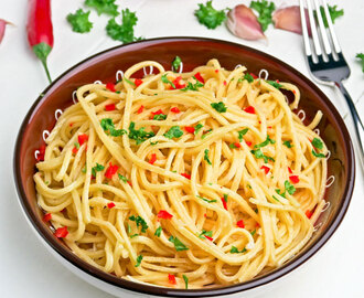 Spaghetti aglio, olio e peperoncino; dat is Italiaans voor "smullen"!