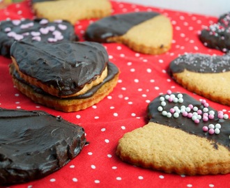 Dark Chocolate Ganache & Vanilla Valentine's Cookies