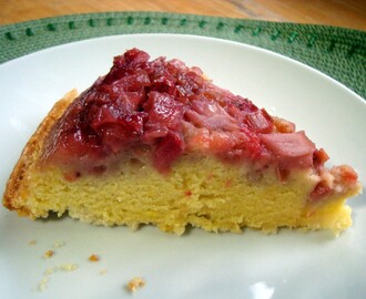 Strawberry Rhubarb Upside-Down Cake (Secret Recipe Club)