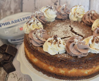 Dubbel laagse chocolade cheesecake