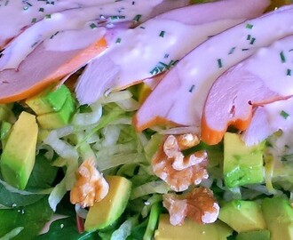 Groene salade met gerookte kip – Kiddielunch #8
