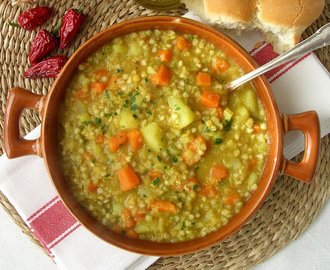 Zuppa di grano saraceno e lenticchie rosse (vegan,gluten free)