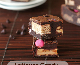Leftover Candy Stuffed Brownies