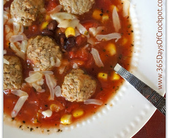 Recipe for Slow Cooker Mexican Meatball Soup