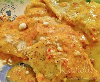 Raviolis – Crevettes – Poivrons- Chorizo