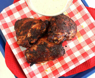 Grilled Jerk Chicken with Spicy White Barbeque Sauce