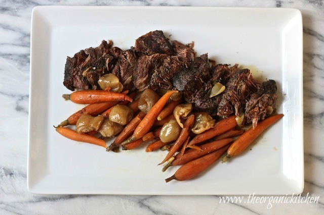Slow Cooker Pot Roast with Shallots and Baby Carrots