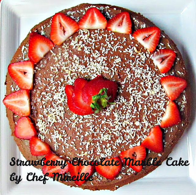 Strawberry Chocolate Marble Cake