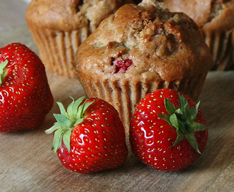 Rabarber aardbeien muffins