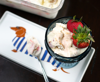 {Ice Cream Maker Giveaway} & Strawberry Cheesecake Ice Cream with Biscoff Swirls