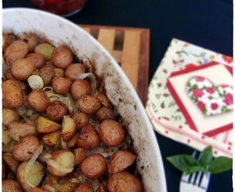 Fűszeres hagymás sült újkrumpli, az igazi tavaszi köret