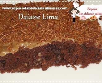Eu testei receita do blog: Daiane Lima, Bolo de chocolate com brigadeiro