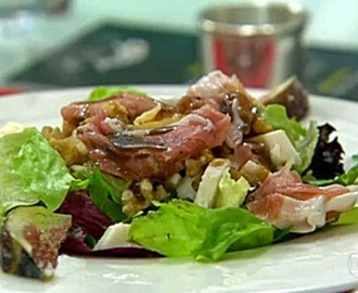 Salada de Figos com Presunto Parma e Queijo de Cabra