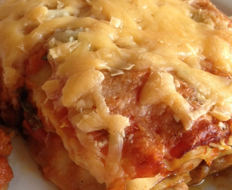Foodblogswap: lasagne met pompoen, tomaat en kip