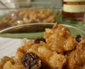 Holiday Baking:  Rum Raisin Bread Pudding with Caramel Sauce