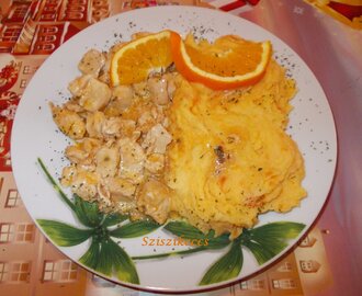 Narancsos fűszeres csirkemell répás krumplipürével