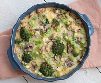Recept: Koolhydraatarme ovenschotel met broccoli en ham