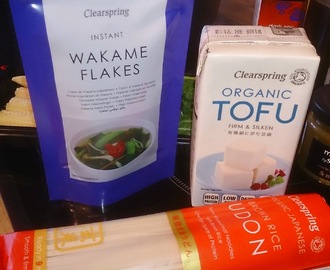 Recipe for Wakame and Miso Udon Noodle Soup with Clearspring Organic