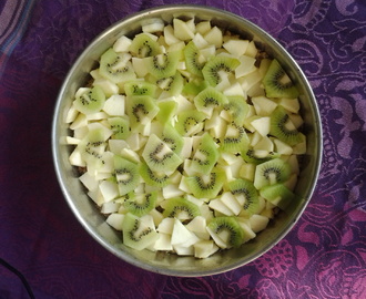 Appelkruimelkoek met kiwi