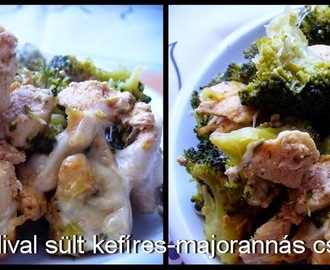 Kefires-majorannás csirkemell brokkolival sütve