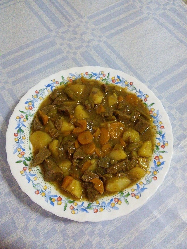 Meat Stew with Potatoes and Carrots