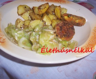Sült krumpli - zöldségfasírttal - uborkasalátával