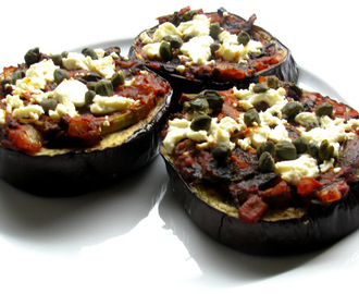 Baked Eggplant Slices with Mustard Greens Sauce