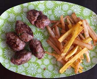 Max’s Keftas (meat balls) with turnip and sweet potato fries