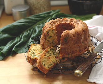 Savoury Cake with Cottage Cheese, Chard & Half Dried Tomatoes