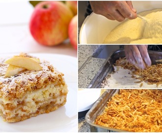 Jednoduchý vrstvený jablkový koláč so škoricou z jedného plechu, ktorý urobíte aj počas varenia obeda