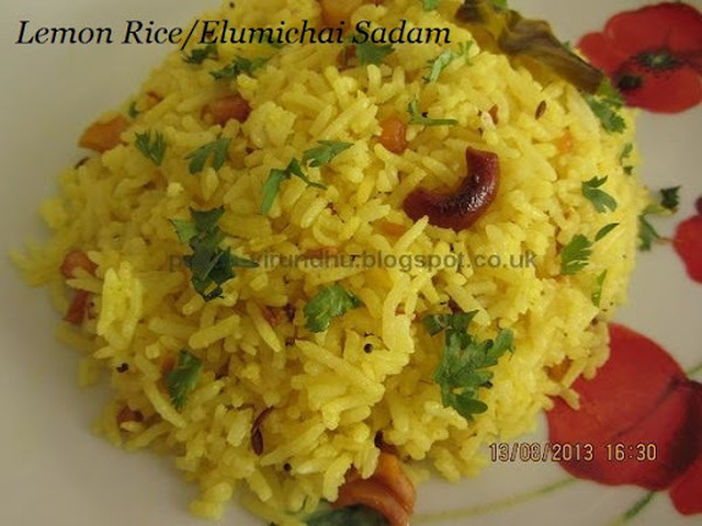 Lemon Rice/Elumichai Sadham –South Indian Special