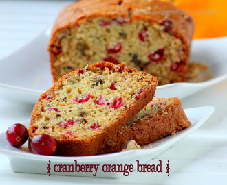 Cranberry Orange Bread with Lemon Glaze