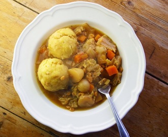 slow-cooked vegetable and lentil stew with polenta dumplings in my new Crock-Pot! - plus a Crock-Pot giveaway