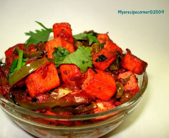 Spicy Tofu( Tofu stir fried with Indian Spices)