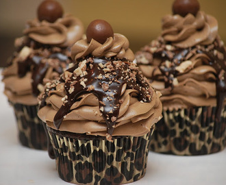 Mocha Cupcakes using Whoppers Candy