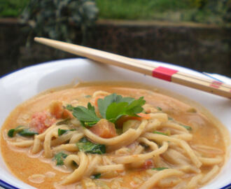 Laksa alle Verdure…. cioè Zuppa di Noodles Thailandese alle Verdure