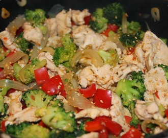 Stekt kyckling med broccoli
