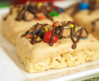Ultimate M&M’s Peanut Butter Krispies Treats