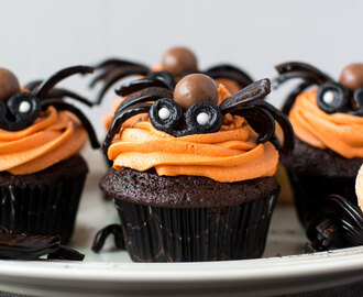 Halloween spinnen cupcakes