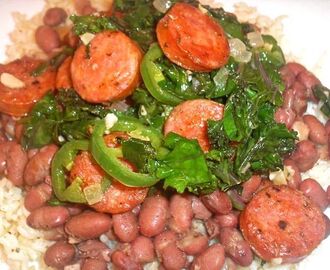 Cajun Red Beans and Rice with Andouille and Kale