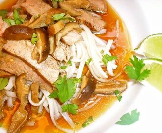 Thai Steak and Noodles with Shiitake Broth