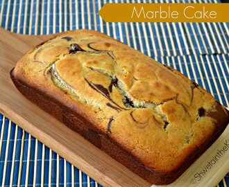 Eggless Marble Loaf Cake - Vanilla Chocolate Marble Cake