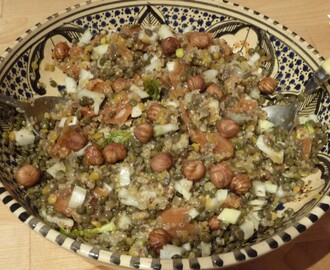 Salade de quinoa aux deux lentilles et au saumon fumé (recette de Marie Chioca)
