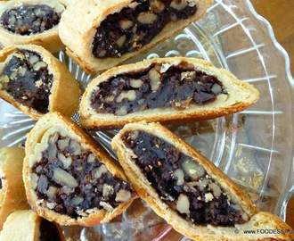 stuffed Roll PASTRY COOKIE Chocolate, nuts, raisin and citrus