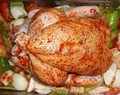 poulet  roti aux legumes