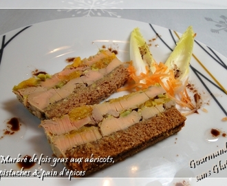 Marbré de foie gras aux pistaches , aux abricots et pain d'épices